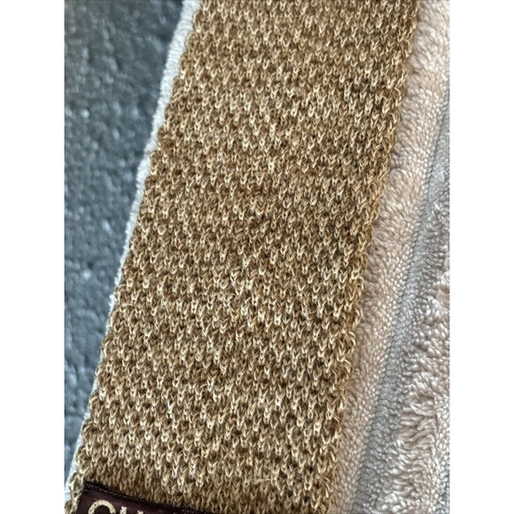 Vintage Chaps Ralph Lauren Men’s Necktie Tan/Brown Knit Neiman Marcus - Picture 6 of 16